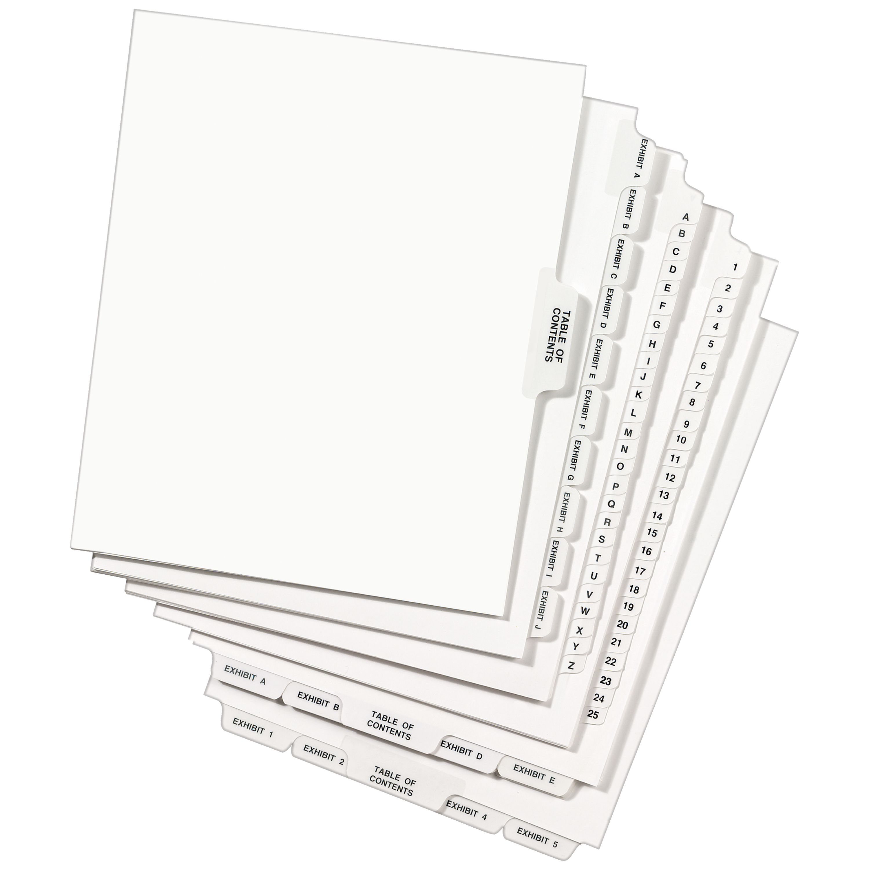 Individual Legal Exhibit Dividers, Avery Style 11917 | Avery